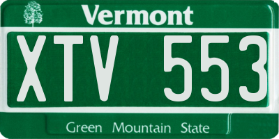 VT license plate XTV553
