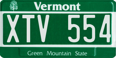 VT license plate XTV554