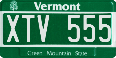 VT license plate XTV555