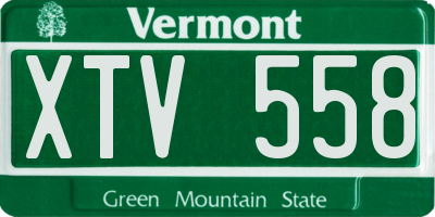 VT license plate XTV558