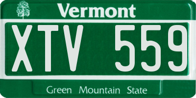 VT license plate XTV559