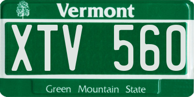 VT license plate XTV560