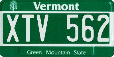 VT license plate XTV562
