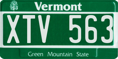 VT license plate XTV563