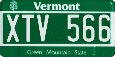 VT license plate XTV566