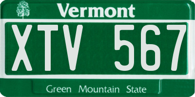 VT license plate XTV567