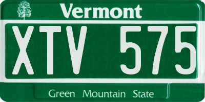 VT license plate XTV575