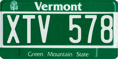 VT license plate XTV578