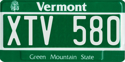 VT license plate XTV580