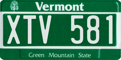 VT license plate XTV581