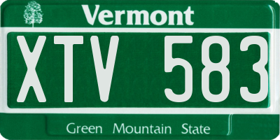 VT license plate XTV583