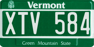 VT license plate XTV584
