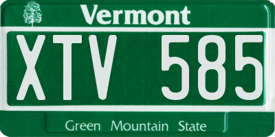 VT license plate XTV585