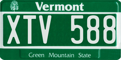 VT license plate XTV588