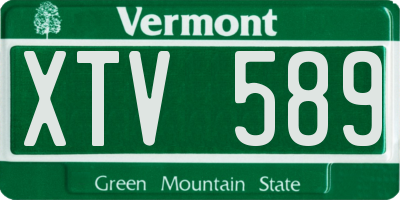 VT license plate XTV589