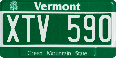 VT license plate XTV590