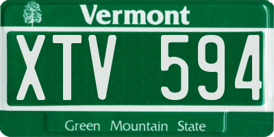 VT license plate XTV594