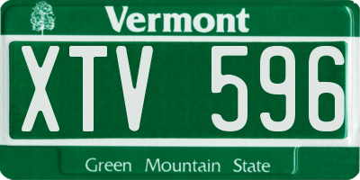 VT license plate XTV596