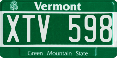 VT license plate XTV598