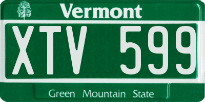 VT license plate XTV599