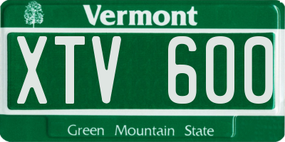 VT license plate XTV600