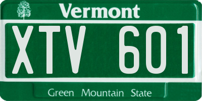 VT license plate XTV601