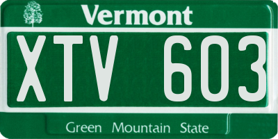 VT license plate XTV603