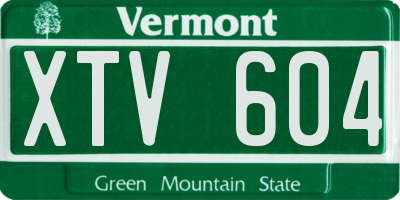 VT license plate XTV604