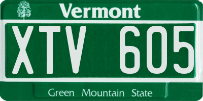 VT license plate XTV605