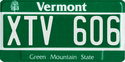 VT license plate XTV606