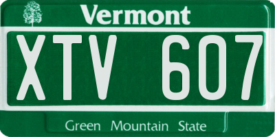 VT license plate XTV607