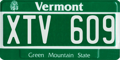 VT license plate XTV609