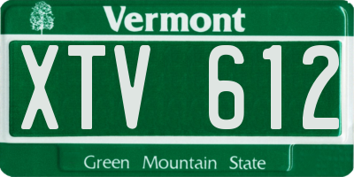 VT license plate XTV612