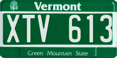 VT license plate XTV613
