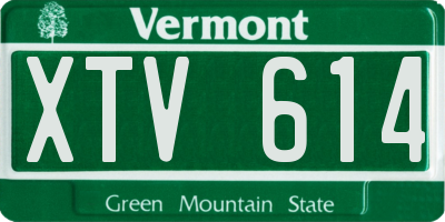 VT license plate XTV614