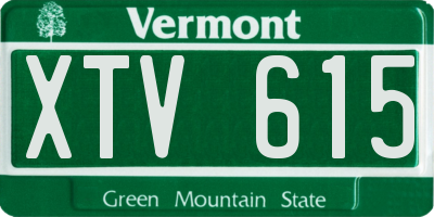 VT license plate XTV615
