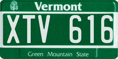 VT license plate XTV616