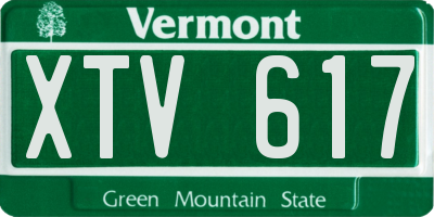 VT license plate XTV617