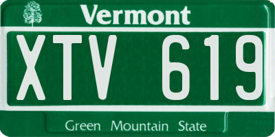 VT license plate XTV619