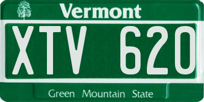 VT license plate XTV620