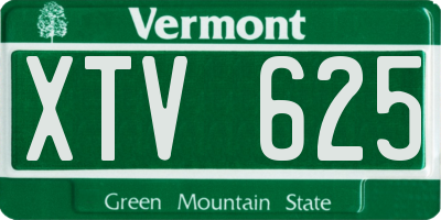 VT license plate XTV625