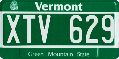 VT license plate XTV629