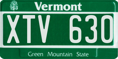 VT license plate XTV630