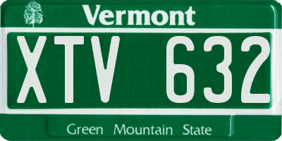 VT license plate XTV632