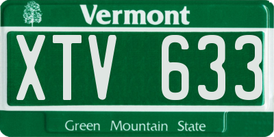VT license plate XTV633
