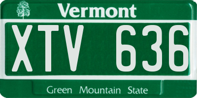VT license plate XTV636