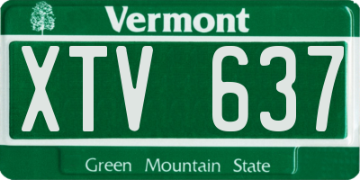 VT license plate XTV637