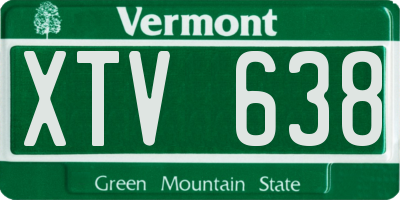 VT license plate XTV638