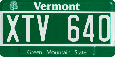 VT license plate XTV640