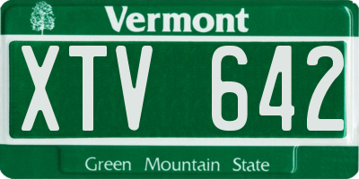 VT license plate XTV642